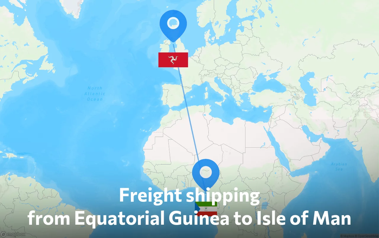 Shipping route from Equatorial Guinea to Isle of Man