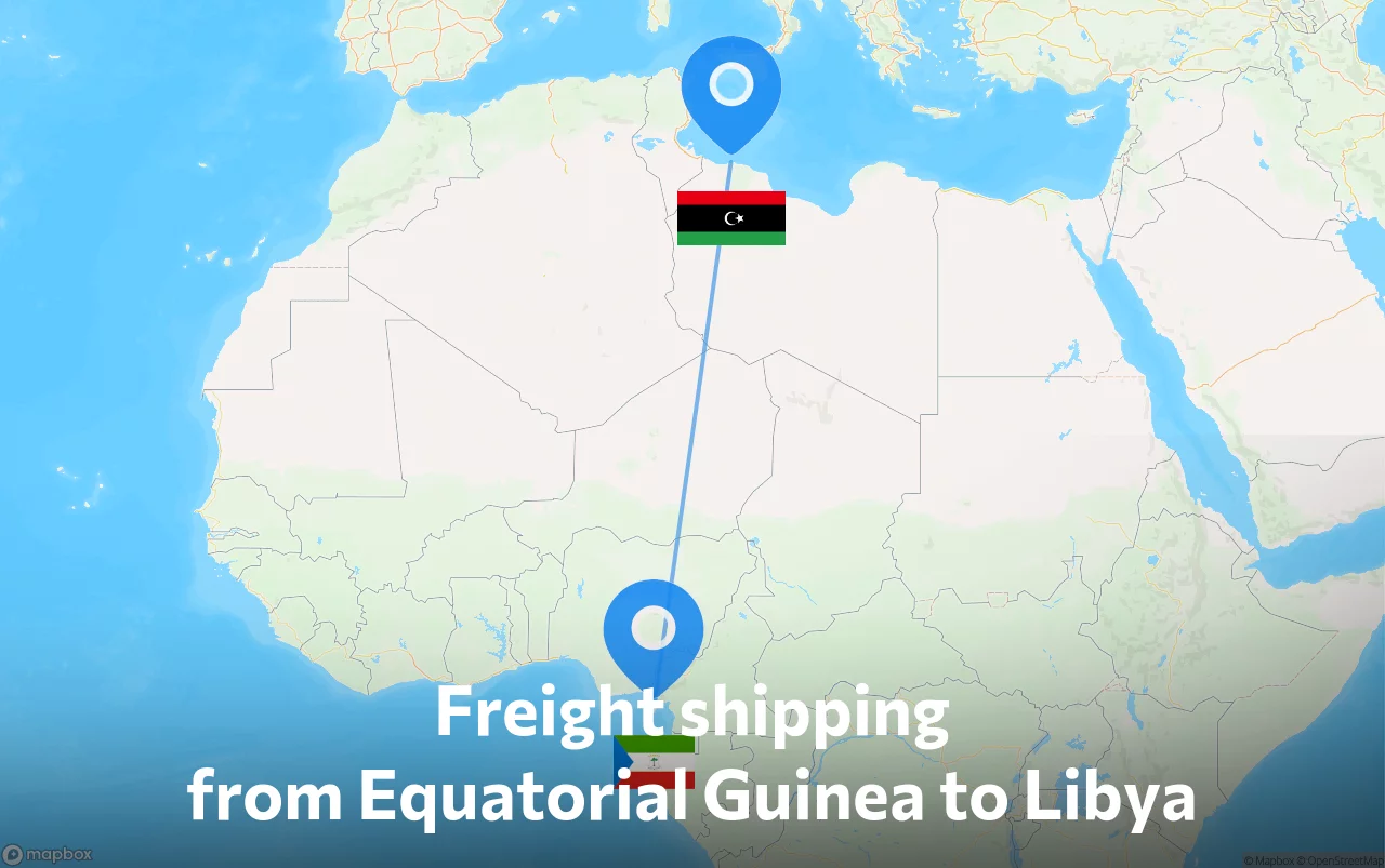 Shipping route from Equatorial Guinea to Libya
