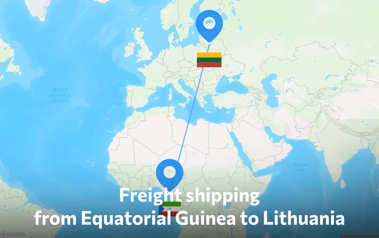 Shipping route from Equatorial Guinea to Lithuania