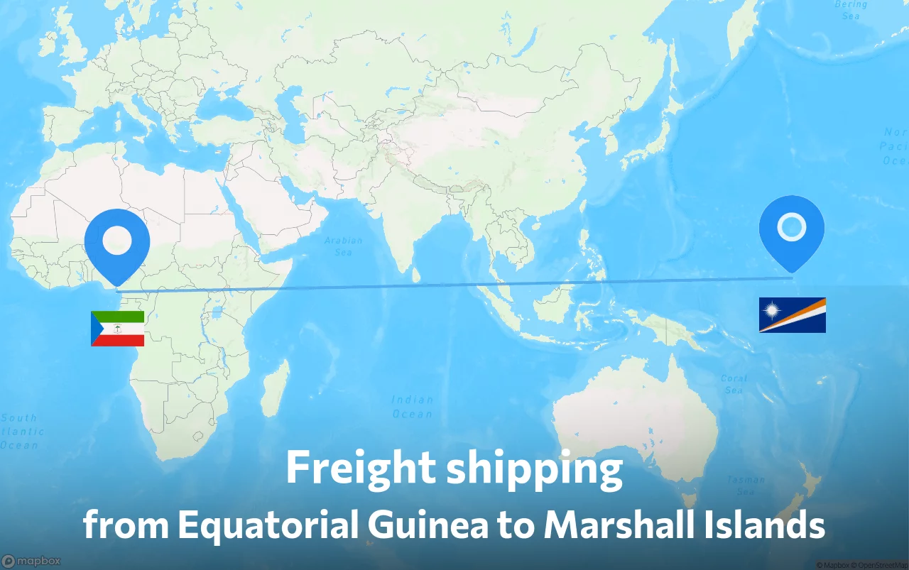 Shipping route from Equatorial Guinea to Marshall Islands