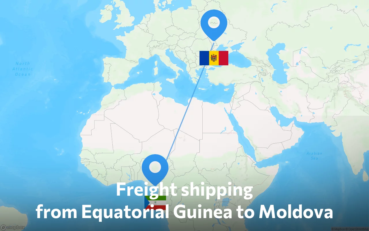 Shipping route from Equatorial Guinea to Moldova