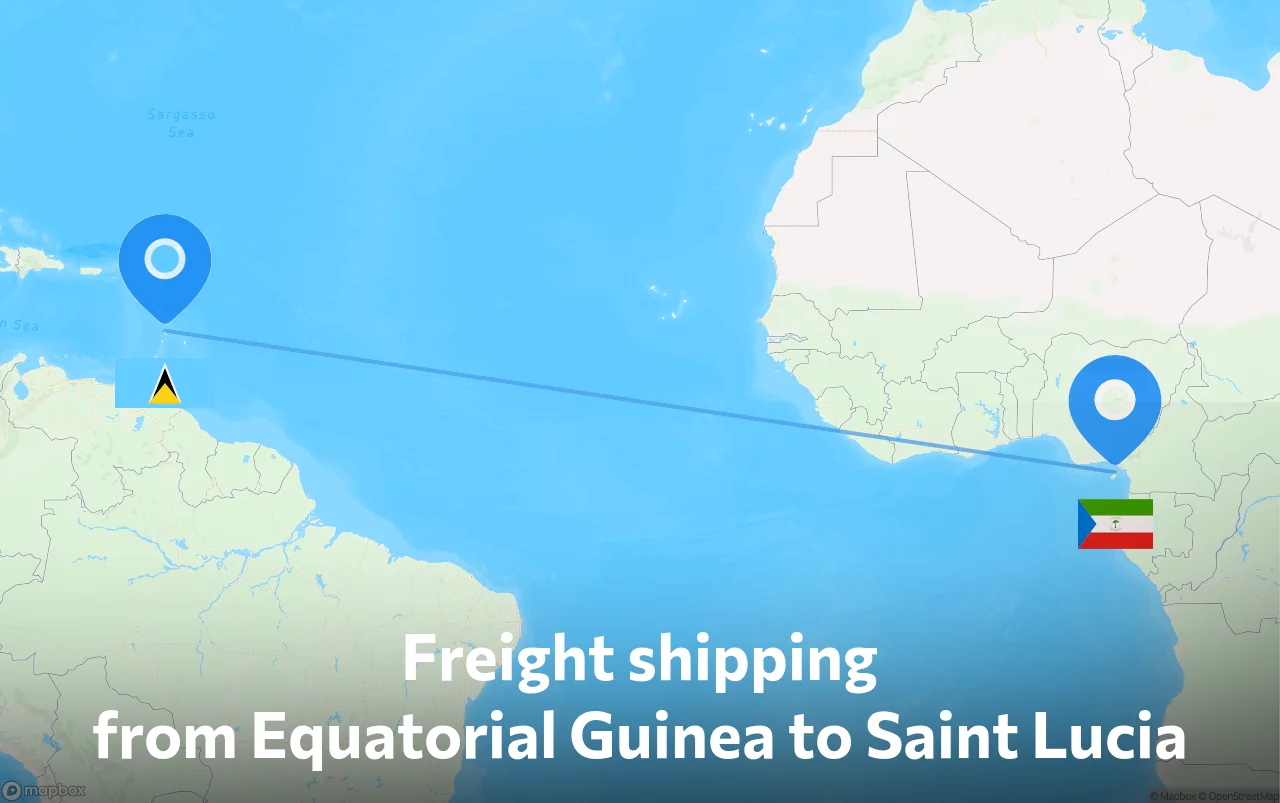 Shipping route from Equatorial Guinea to Saint Lucia
