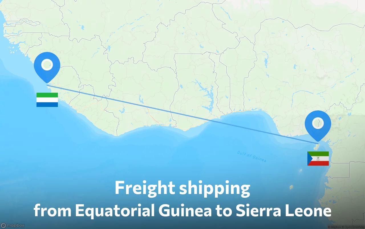 Shipping route from Equatorial Guinea to Sierra Leone