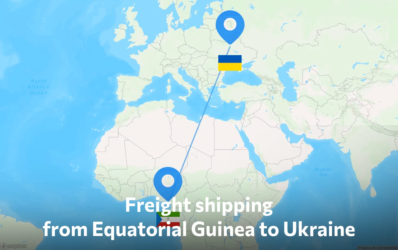 Shipping route from Equatorial Guinea to Ukraine