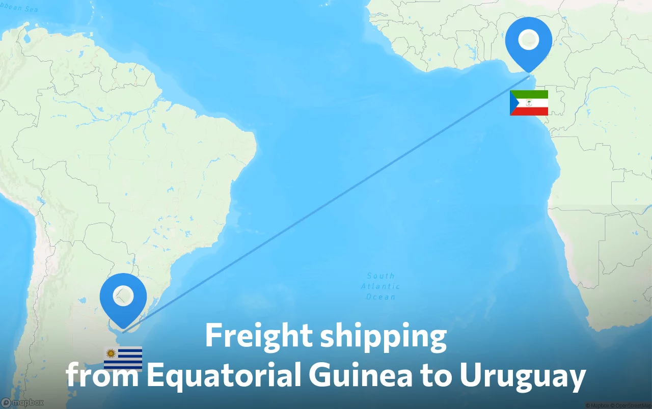 Shipping route from Equatorial Guinea to Uruguay