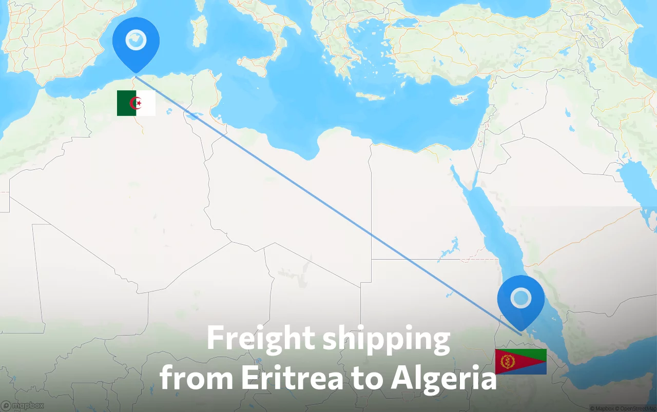 Shipping route from Eritrea to Algeria