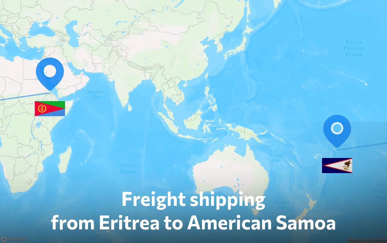 Shipping route from Eritrea to American Samoa