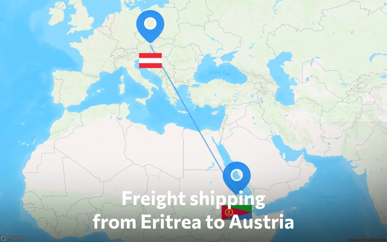Shipping route from Eritrea to Austria