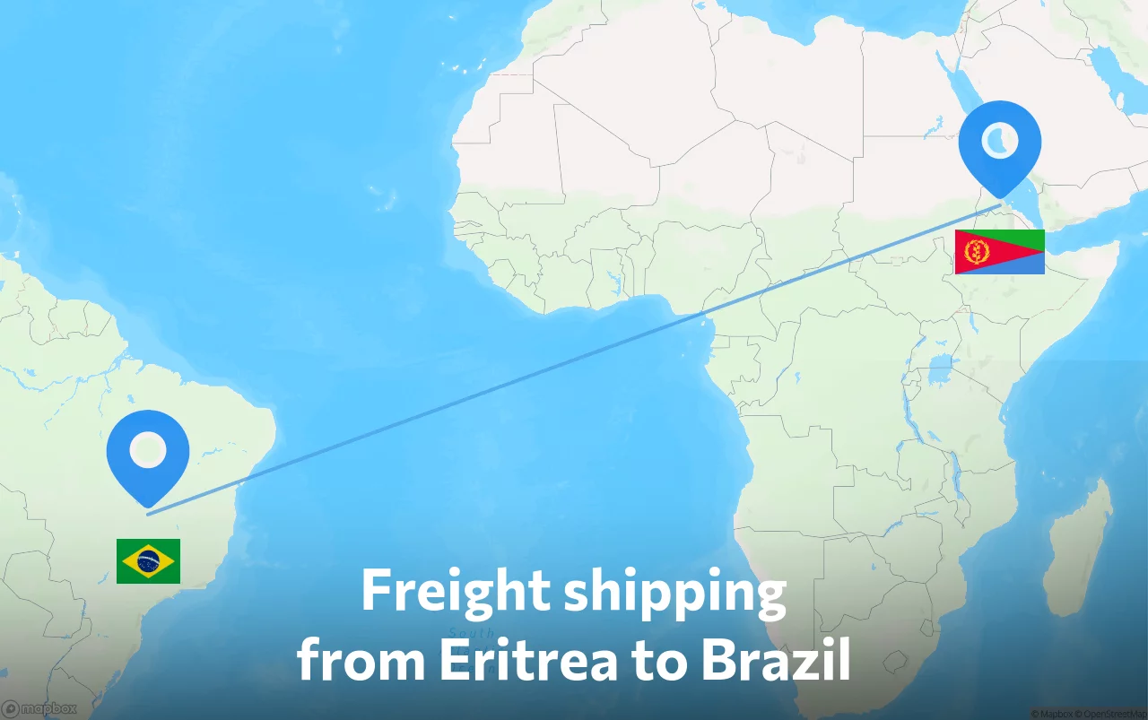 Shipping route from Eritrea to Brazil