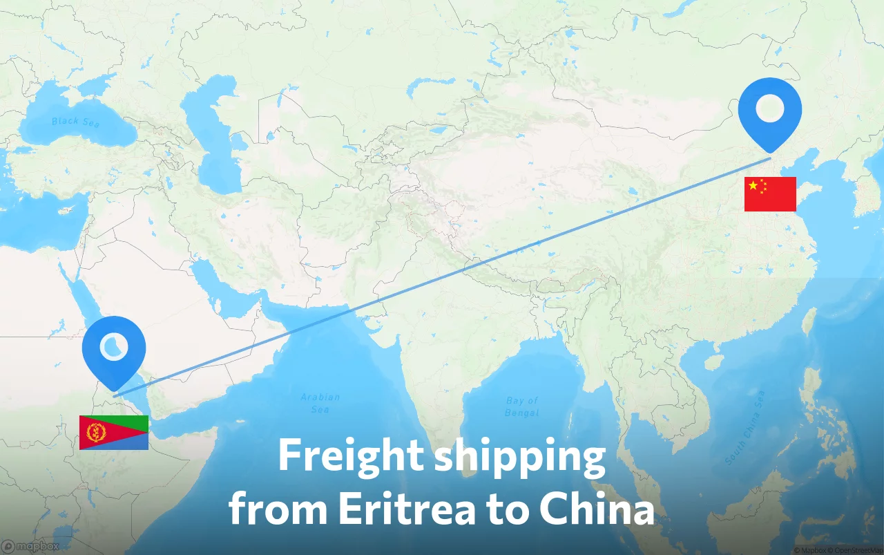Shipping route from Eritrea to China