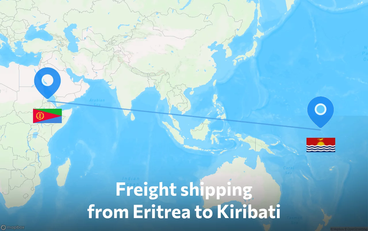 Shipping route from Eritrea to Kiribati