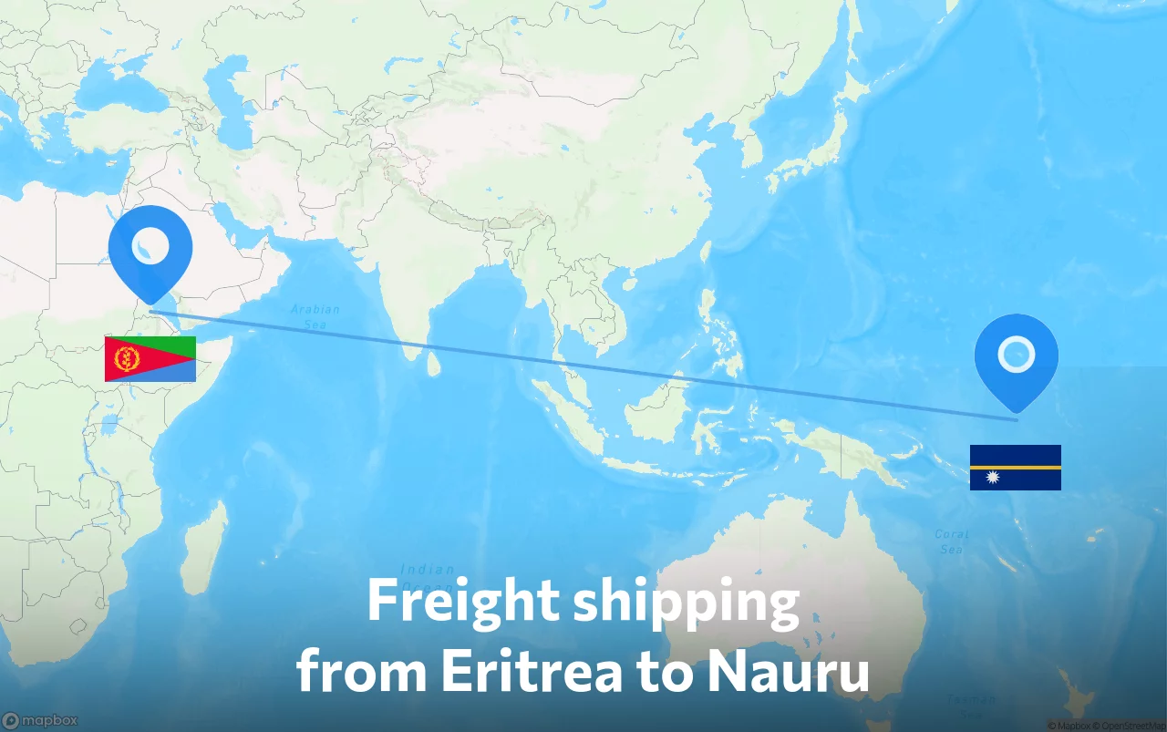 Shipping route from Eritrea to Nauru