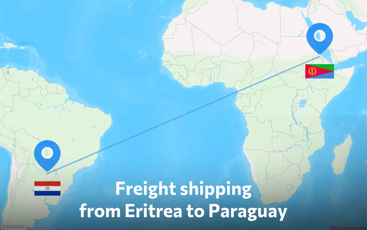 Shipping route from Eritrea to Paraguay