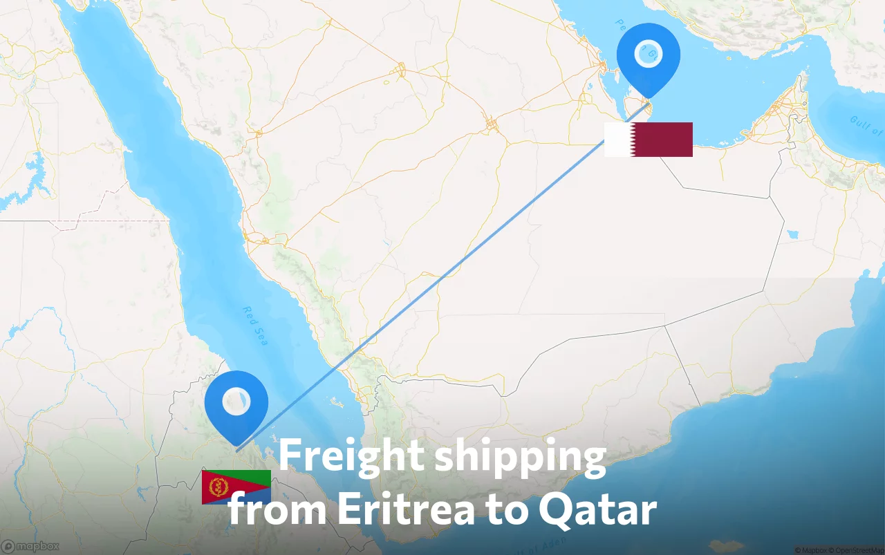 Shipping route from Eritrea to Qatar