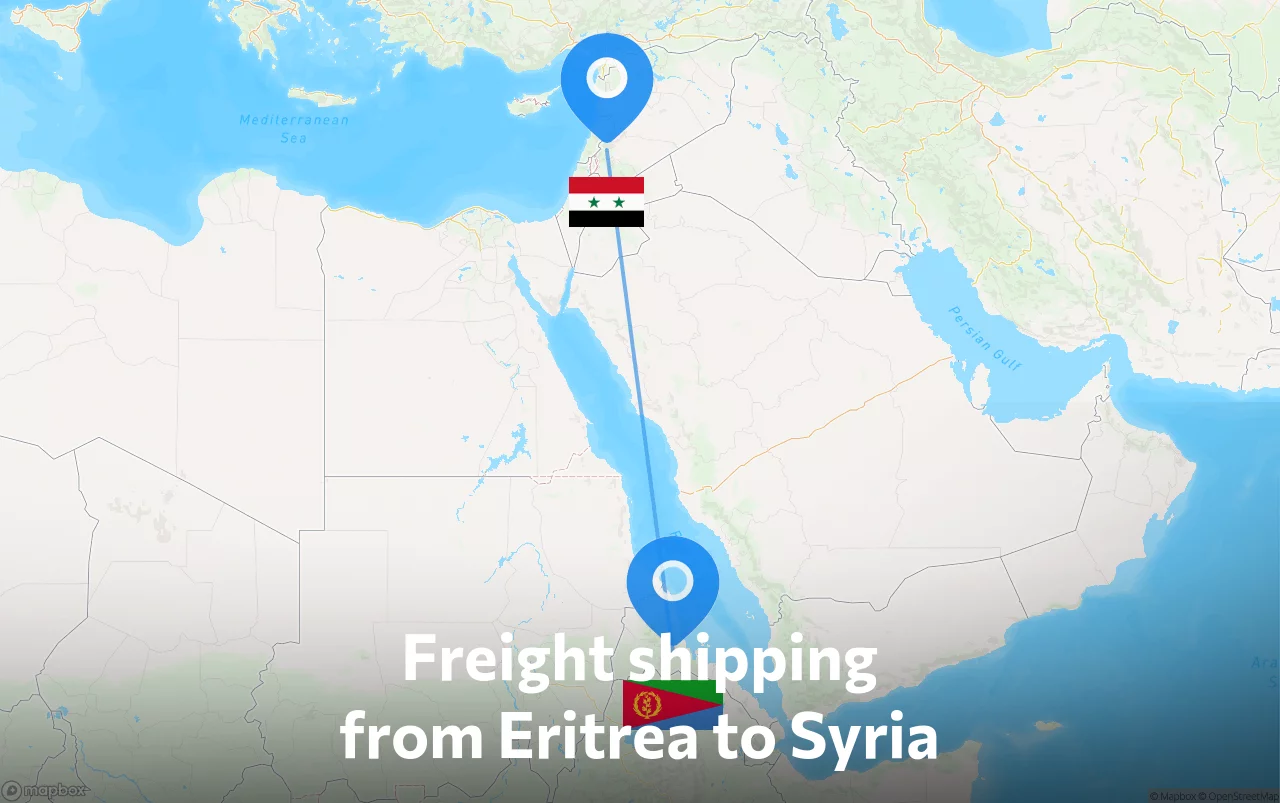 Shipping route from Eritrea to Syria
