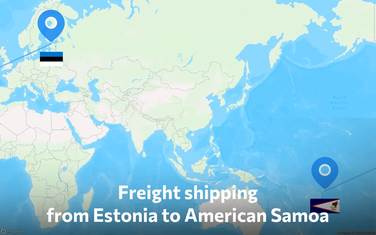 Shipping route from Estonia to American Samoa