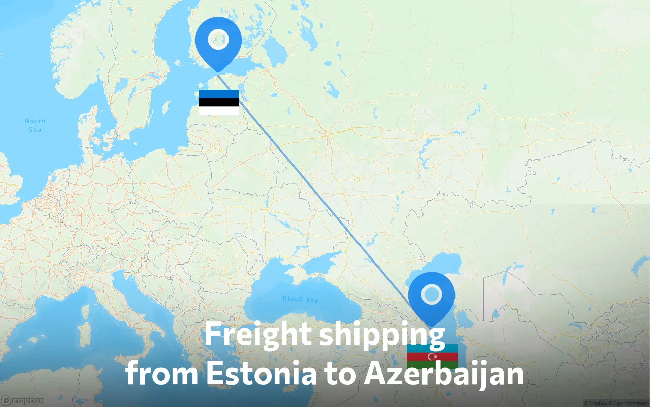 Shipping route from Estonia to Azerbaijan