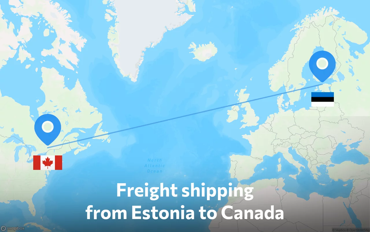 Shipping route from Estonia to Canada