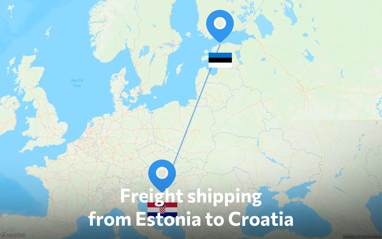 Shipping route from Estonia to Croatia