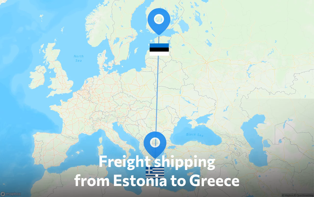 Shipping route from Estonia to Greece