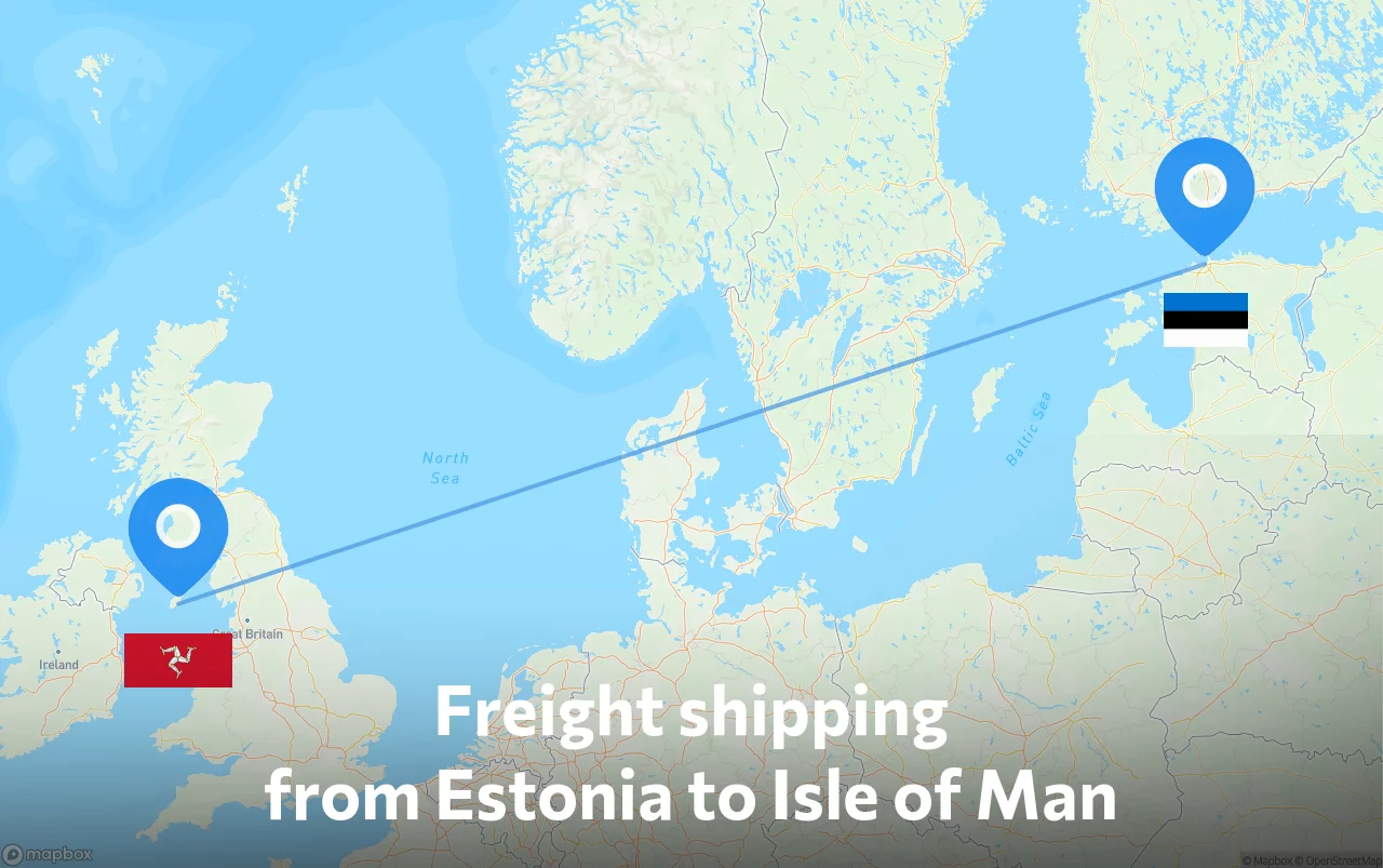 Shipping route from Estonia to Isle of Man