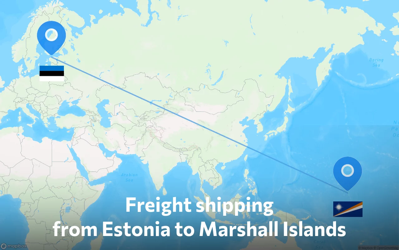 Shipping route from Estonia to Marshall Islands