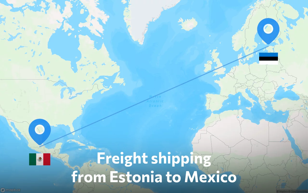Shipping route from Estonia to Mexico