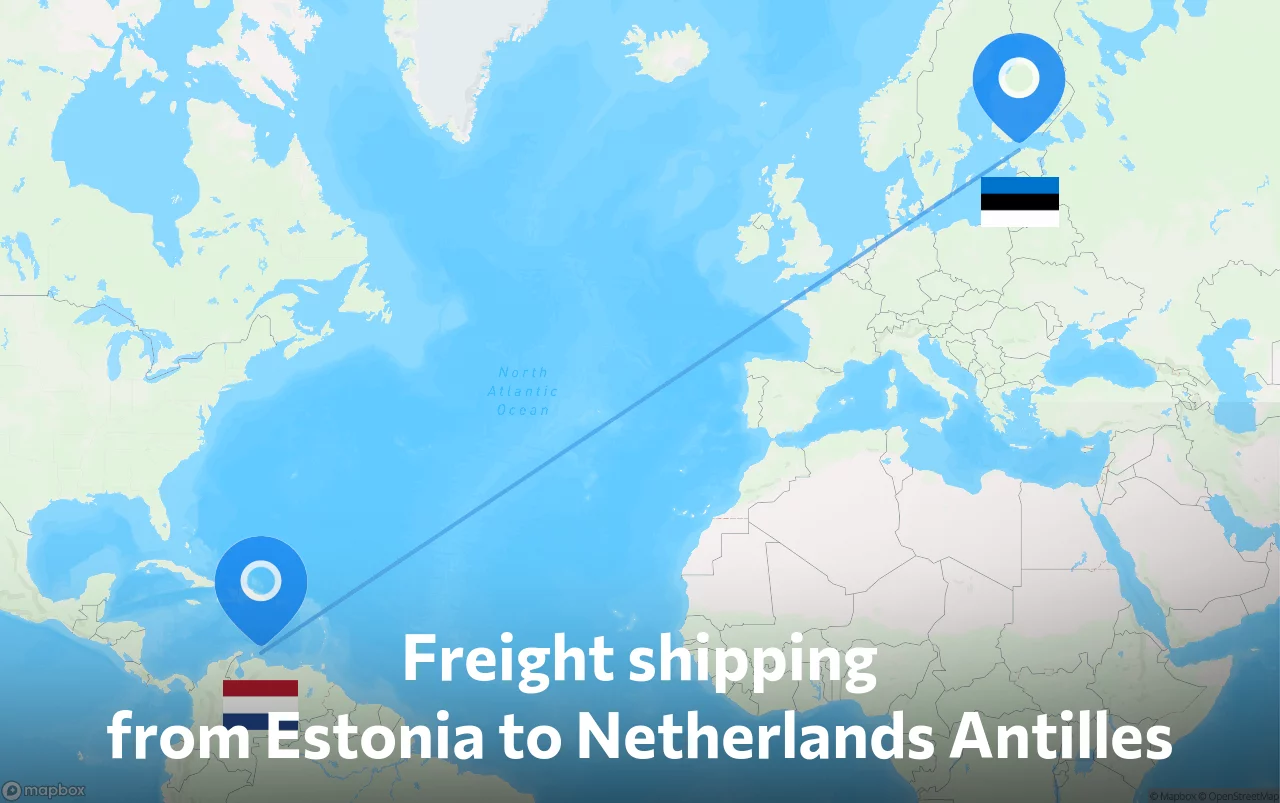 Shipping route from Estonia to Netherlands Antilles