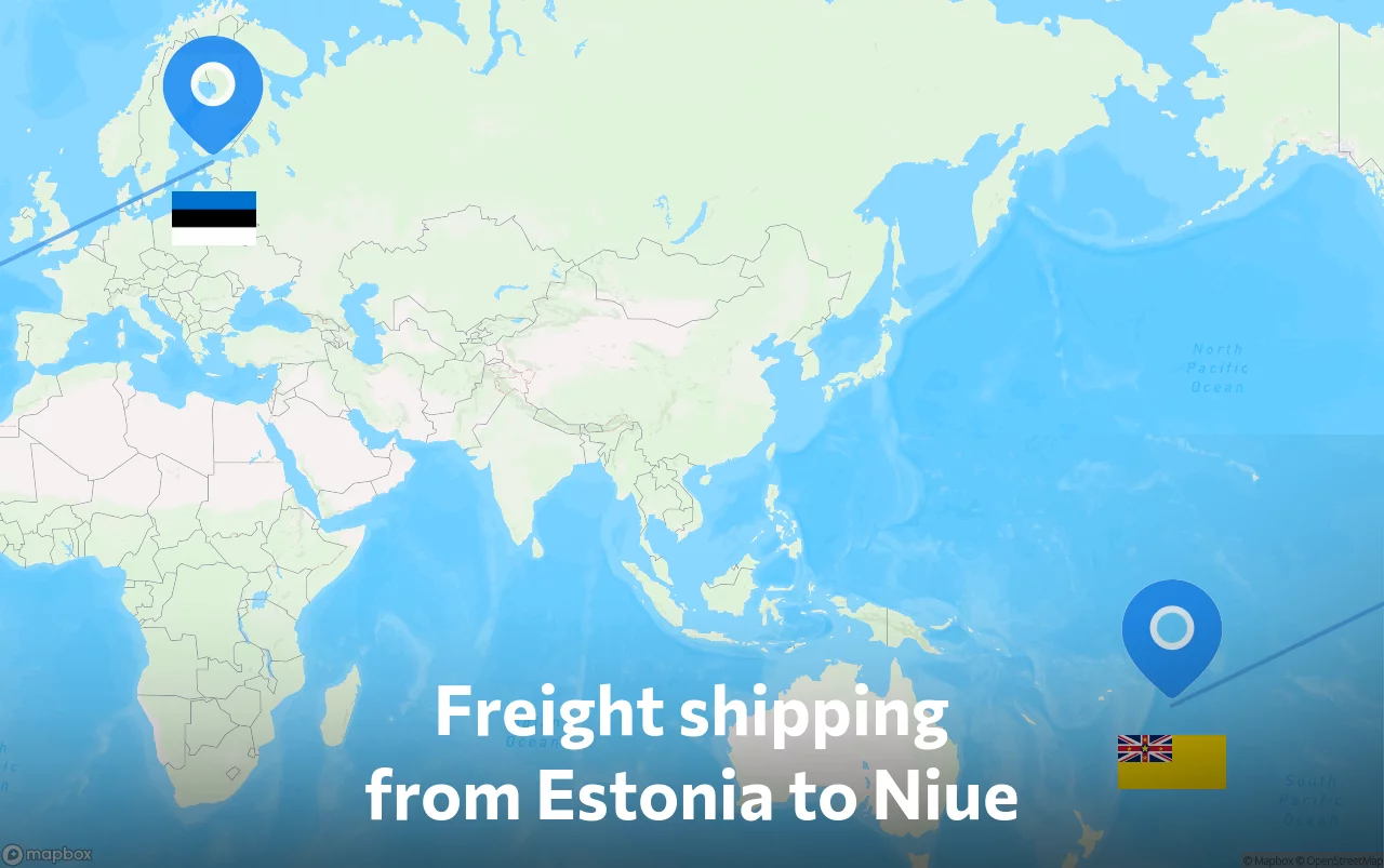 Shipping route from Estonia to Niue