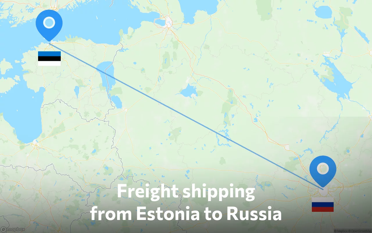 Shipping route from Estonia to Russia
