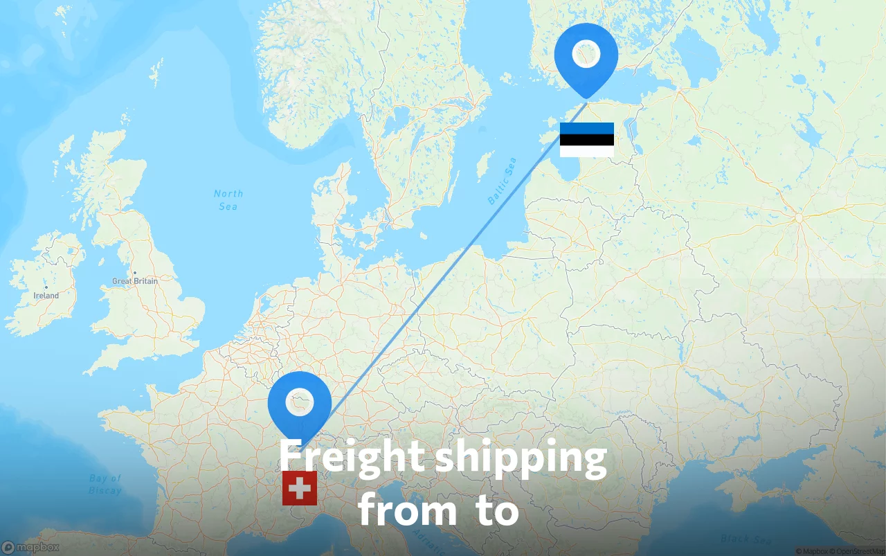 Shipping route from Estonia to Switzerland