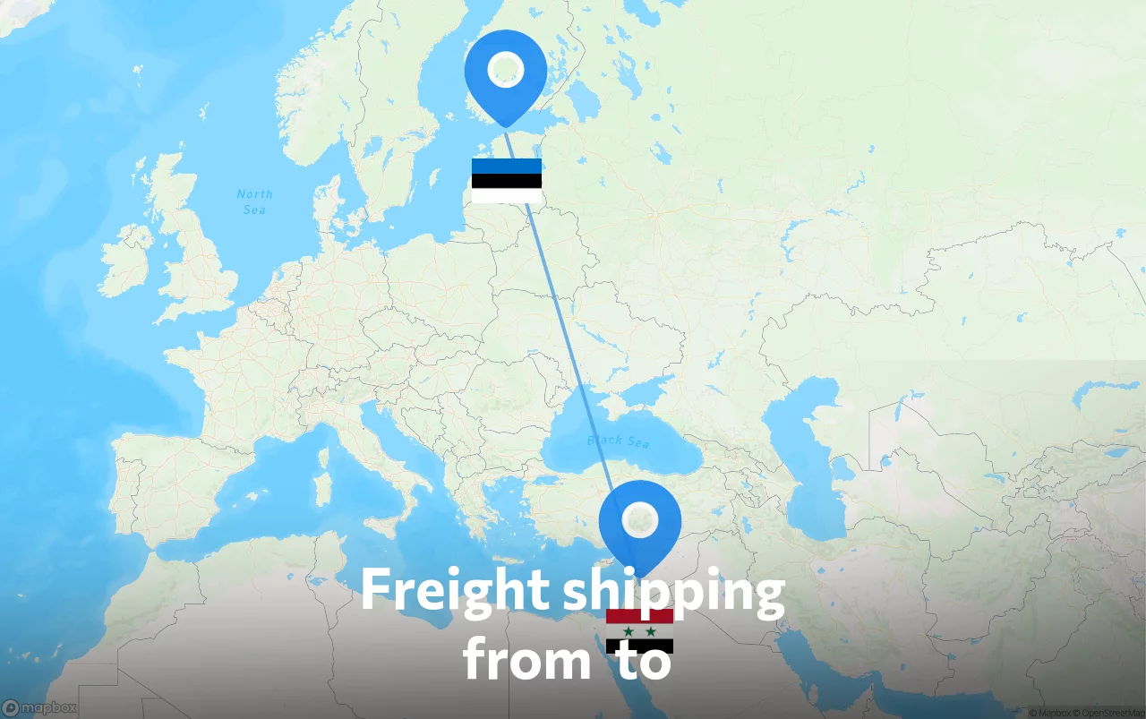 Shipping route from Estonia to Syria