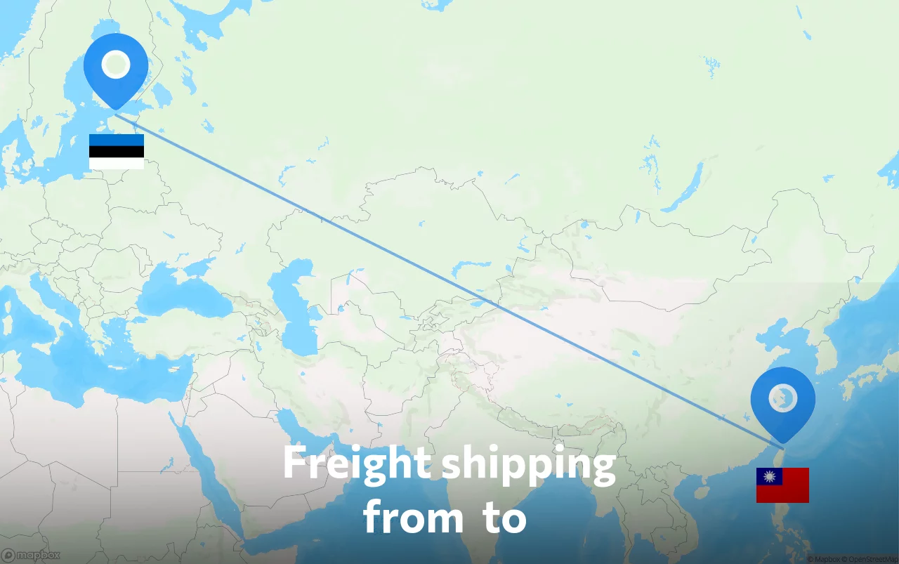 Shipping route from Estonia to Taiwan