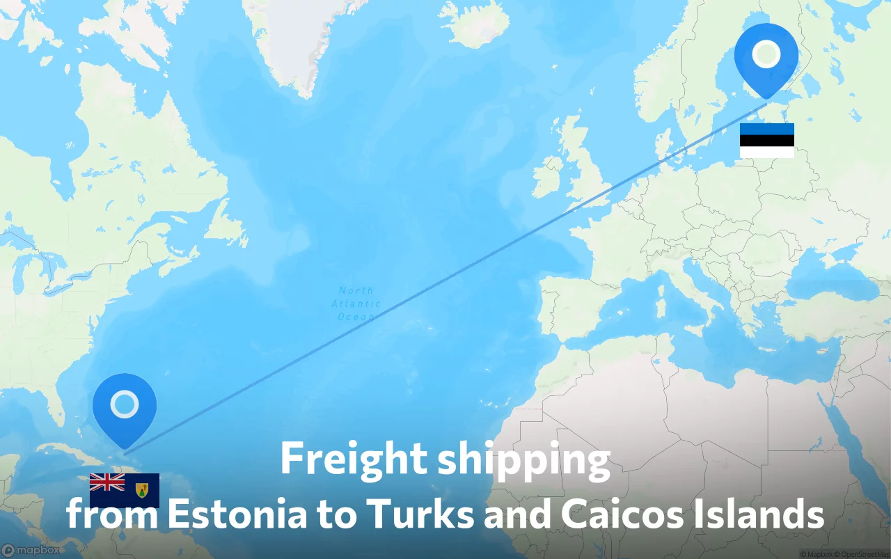 Shipping route from Estonia to Turks and Caicos Islands