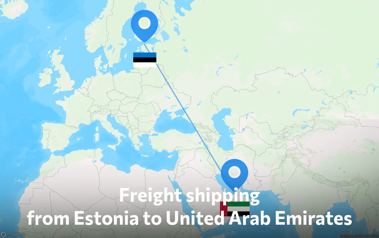 Shipping route from Estonia to United Arab Emirates