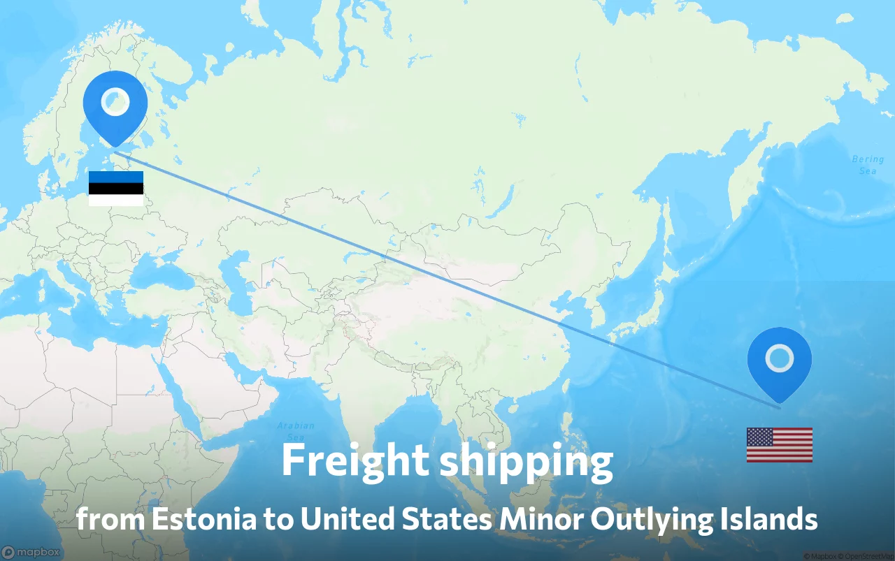 Shipping route from Estonia to United States Minor Outlying Islands