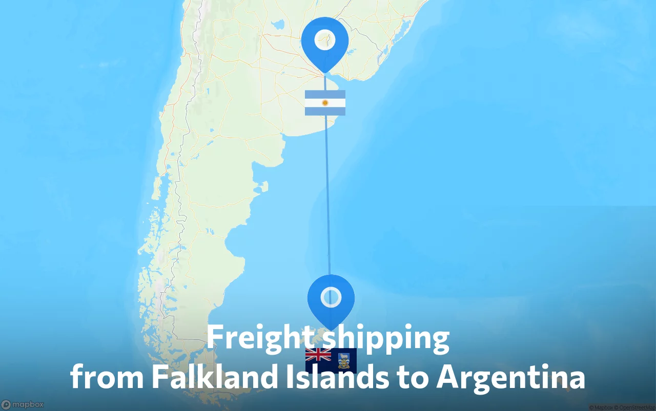 Shipping route from Falkland Islands to Argentina