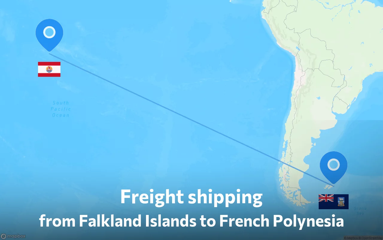 Shipping route from Falkland Islands to French Polynesia