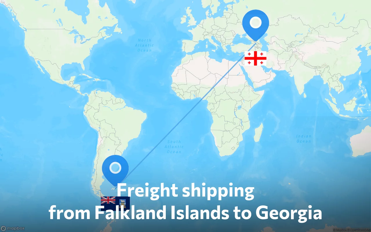 Shipping route from Falkland Islands to Georgia