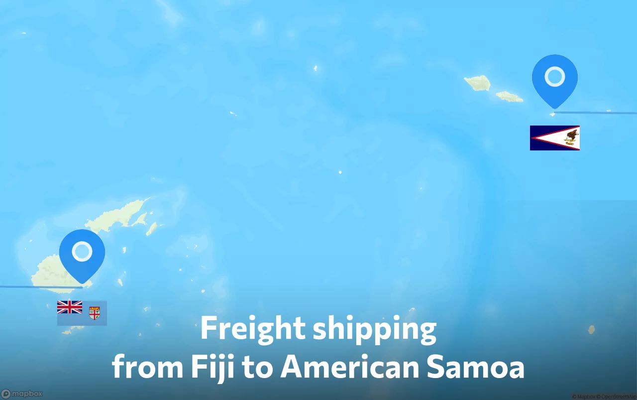 Shipping route from Fiji to American Samoa