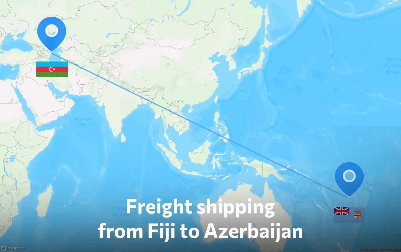 Shipping route from Fiji to Azerbaijan