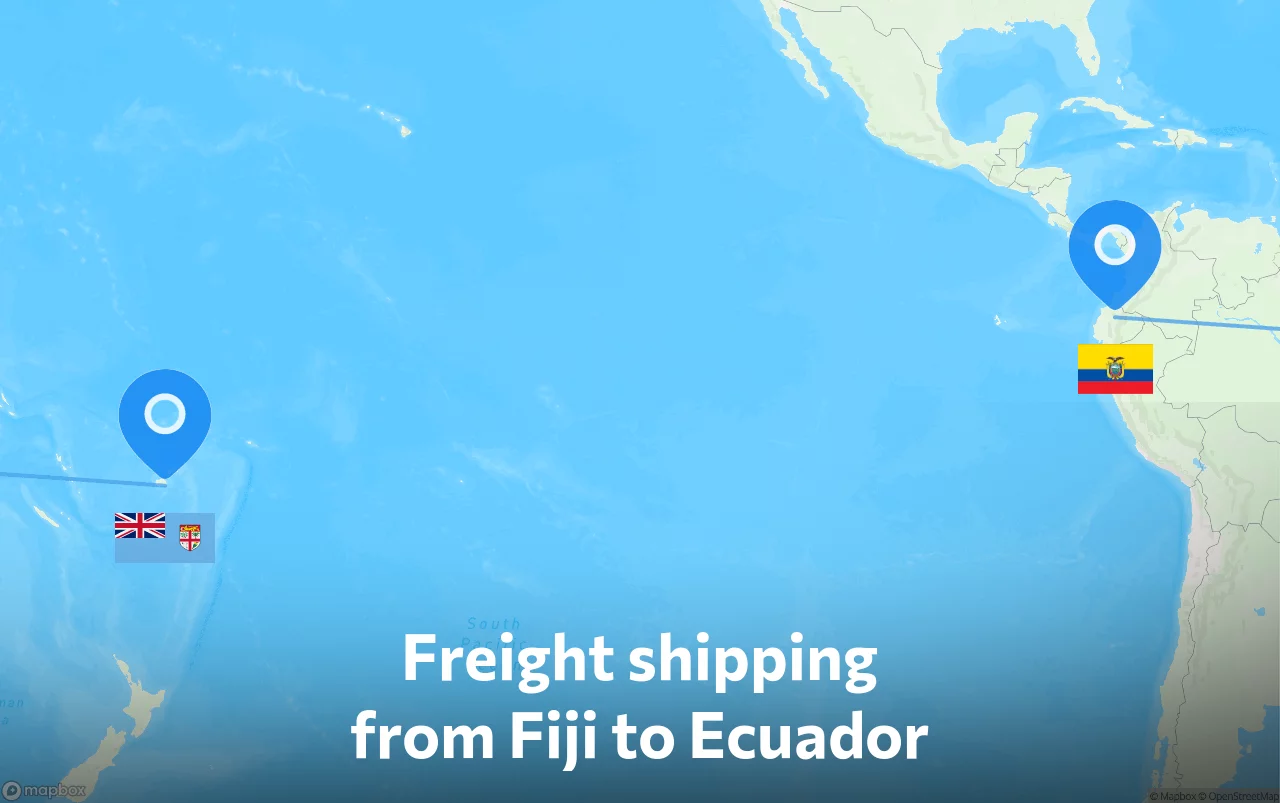 Shipping route from Fiji to Ecuador