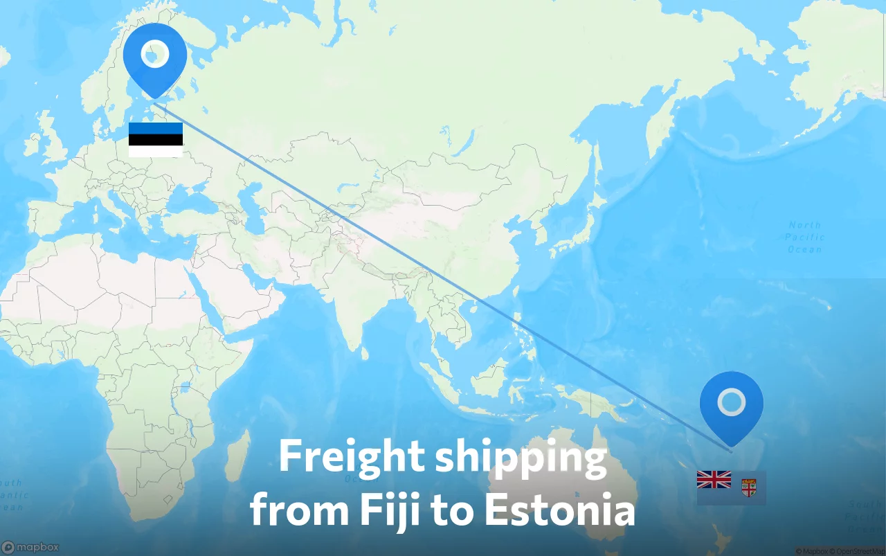 Shipping route from Fiji to Estonia