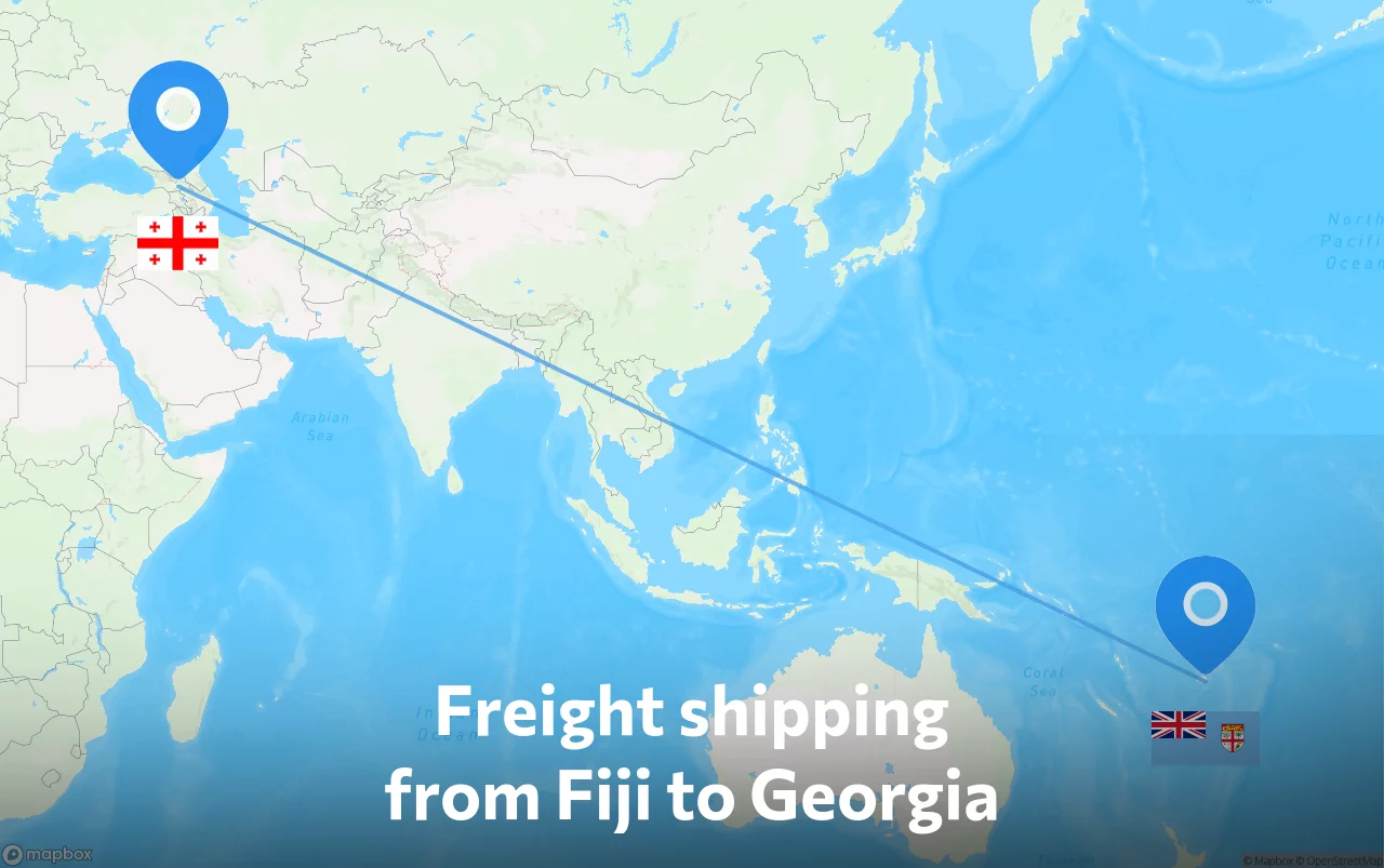 Shipping route from Fiji to Georgia