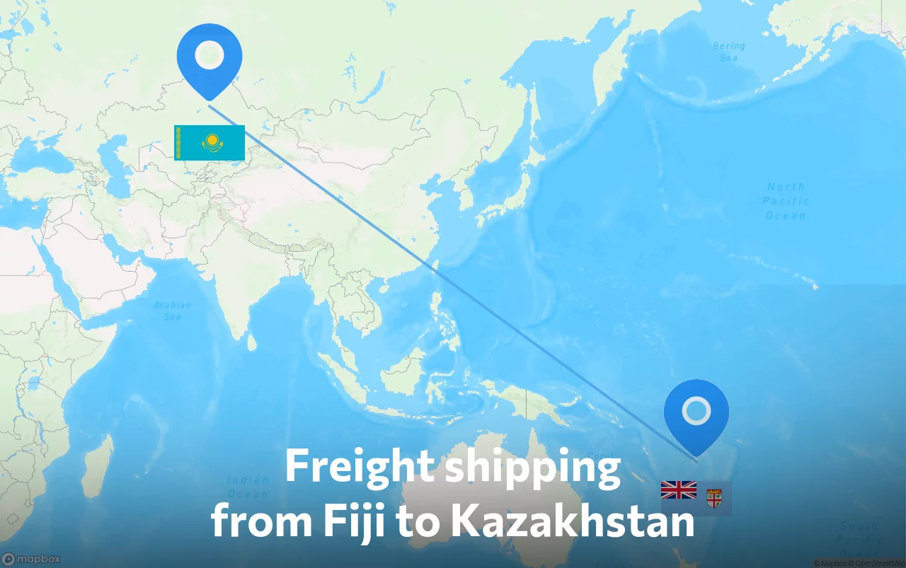 Shipping route from Fiji to Kazakhstan
