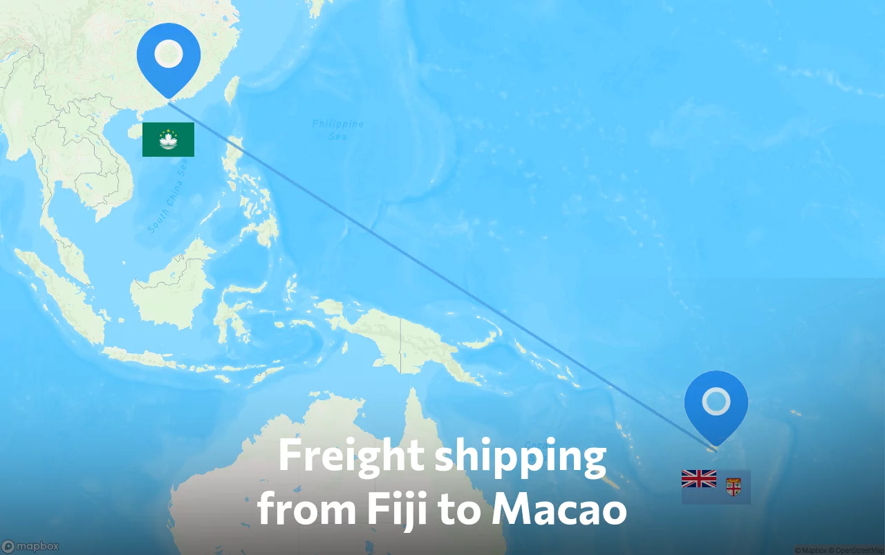 Shipping route from Fiji to Macao