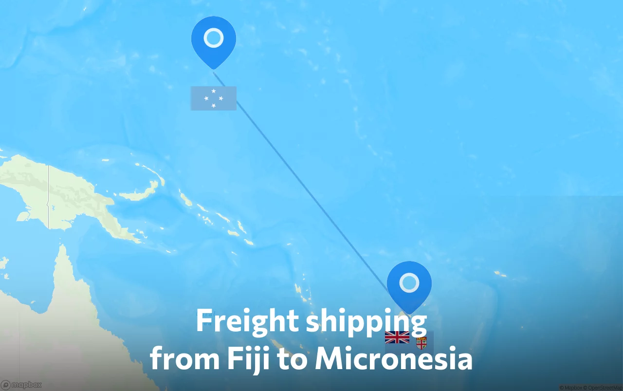 Shipping route from Fiji to Micronesia