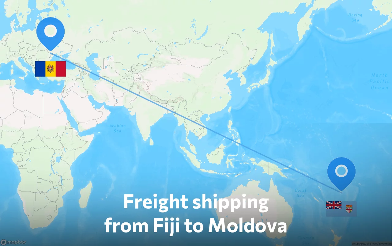 Shipping route from Fiji to Moldova