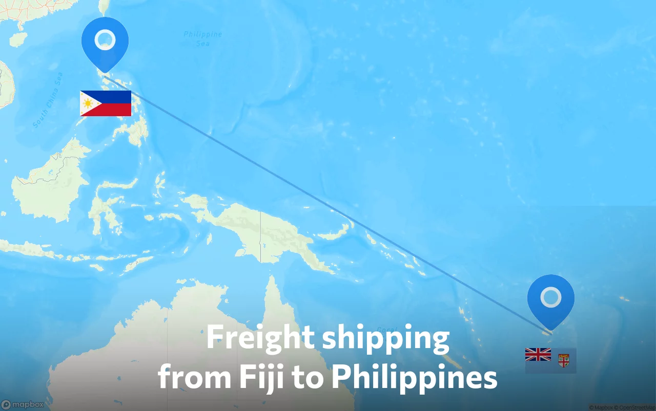 Shipping route from Fiji to Philippines