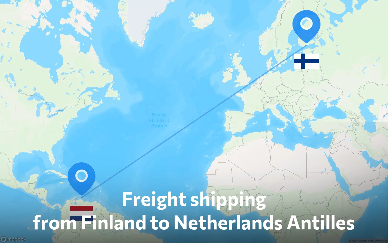 Shipping route from Finland to Netherlands Antilles